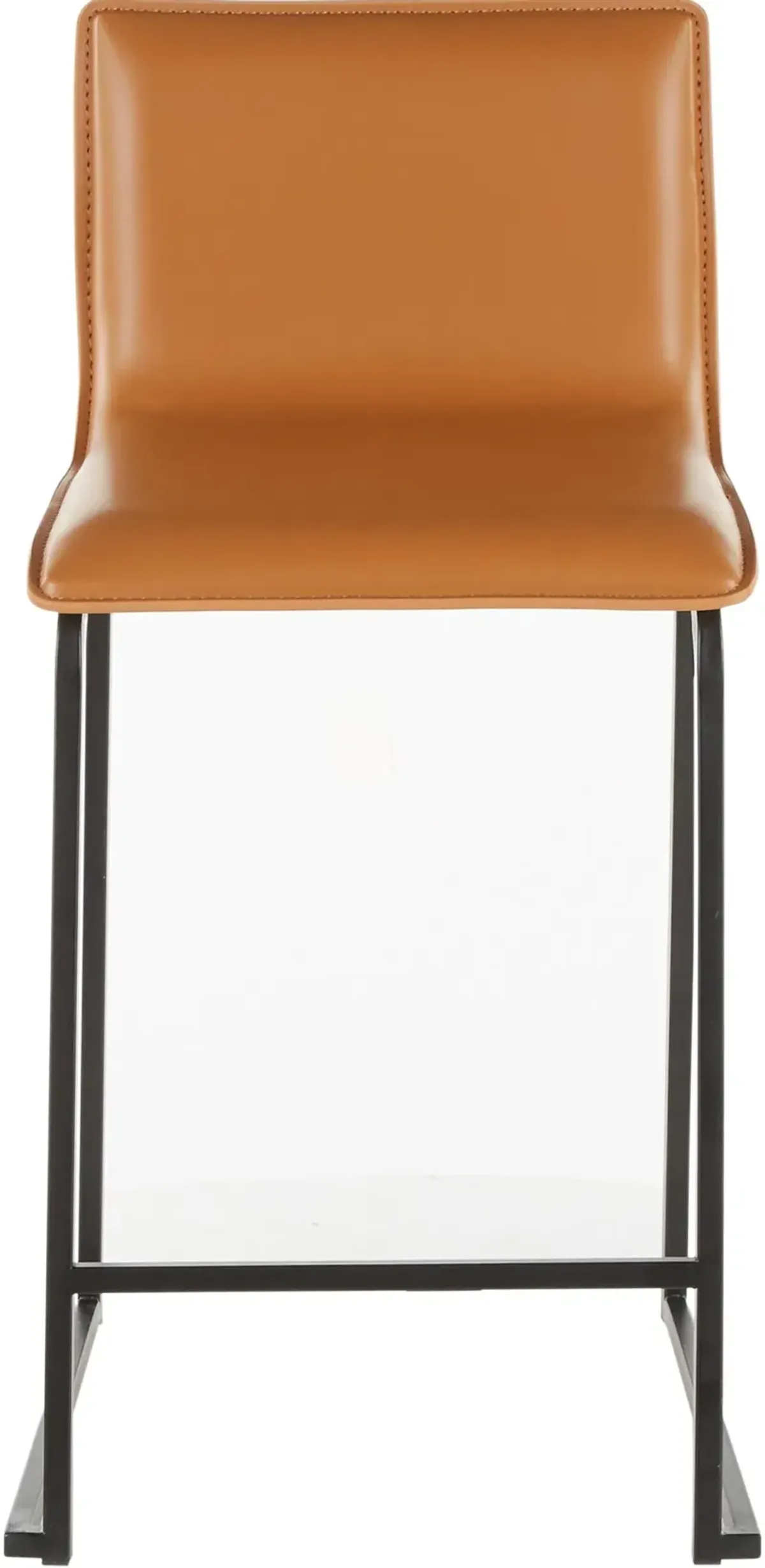 Brown and Black Upholstered Counter Height Stool (Set of 2) - Mara