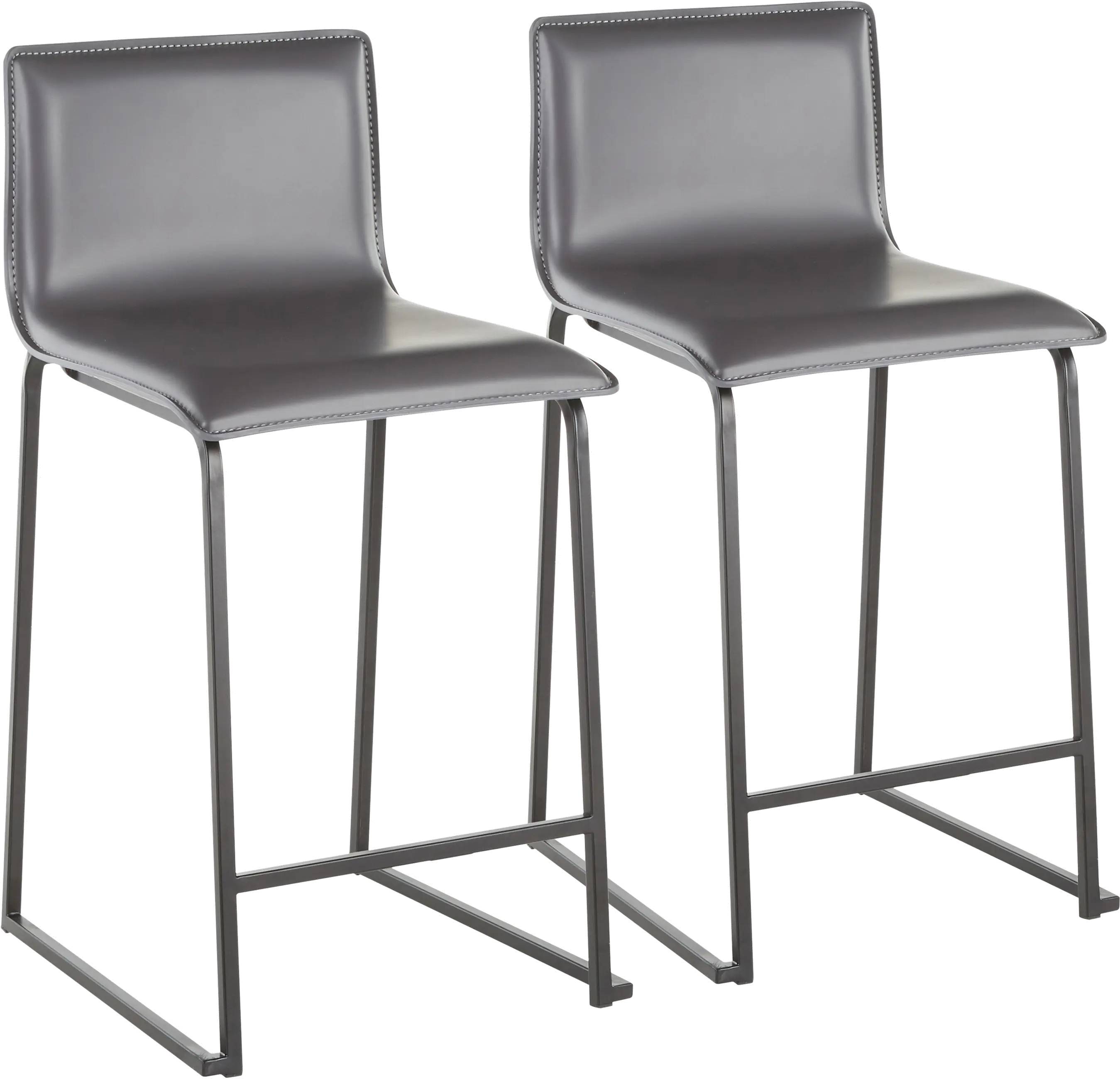 Gray and Black Upholstered Counter Height Stool (Set of 2) - Mara