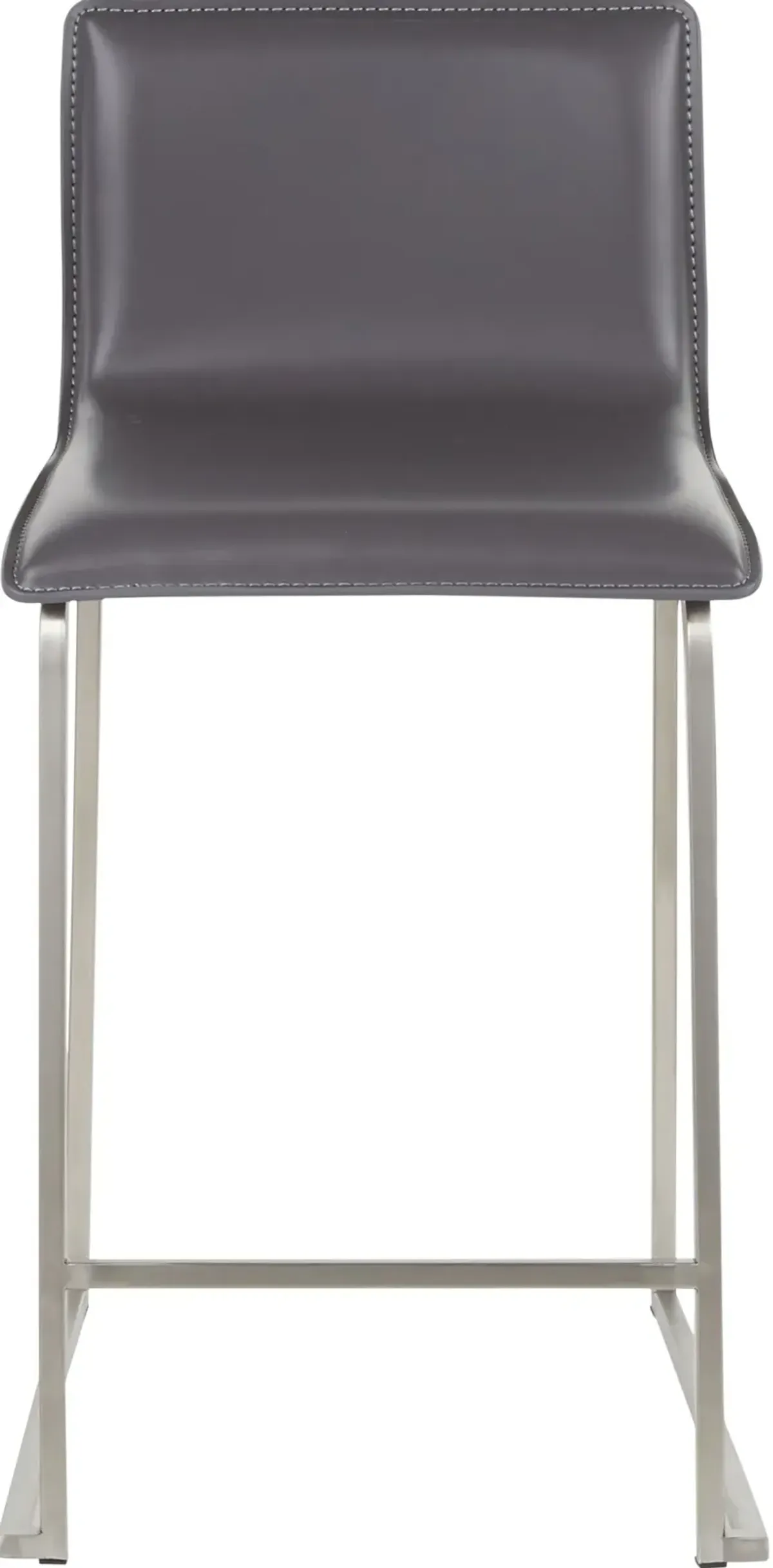 Gray and Silver Upholstered Counter Height Stool (Set of 2) - Mara