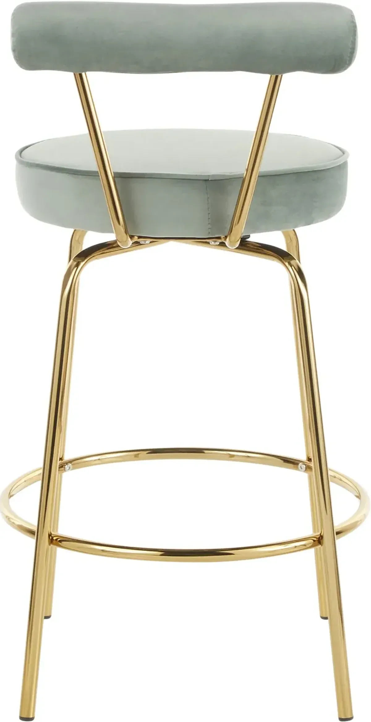 Contemporary Sage Green and Gold Swivel Counter Height Stool (Set...