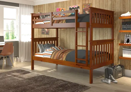 Craftsman Espresso Brown Twin-over-Twin Bunk Bed
