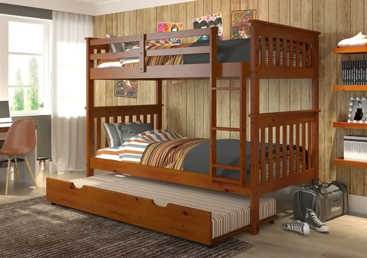 Craftsman Espresso Brown Twin-over-Twin Bunk Bed with Trundle