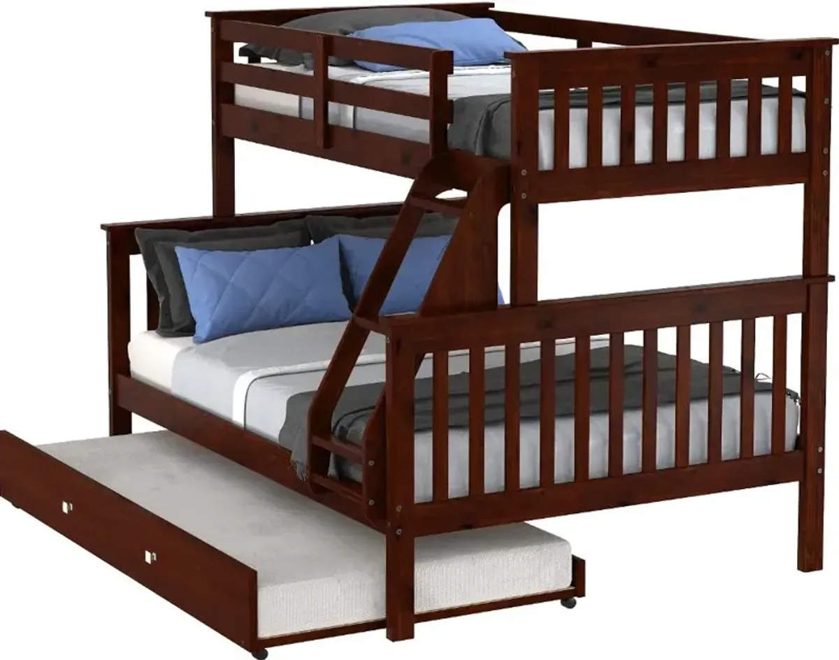 Dark Cappuccino Brown Twin-over-Full Bunk Bed - Craftsman