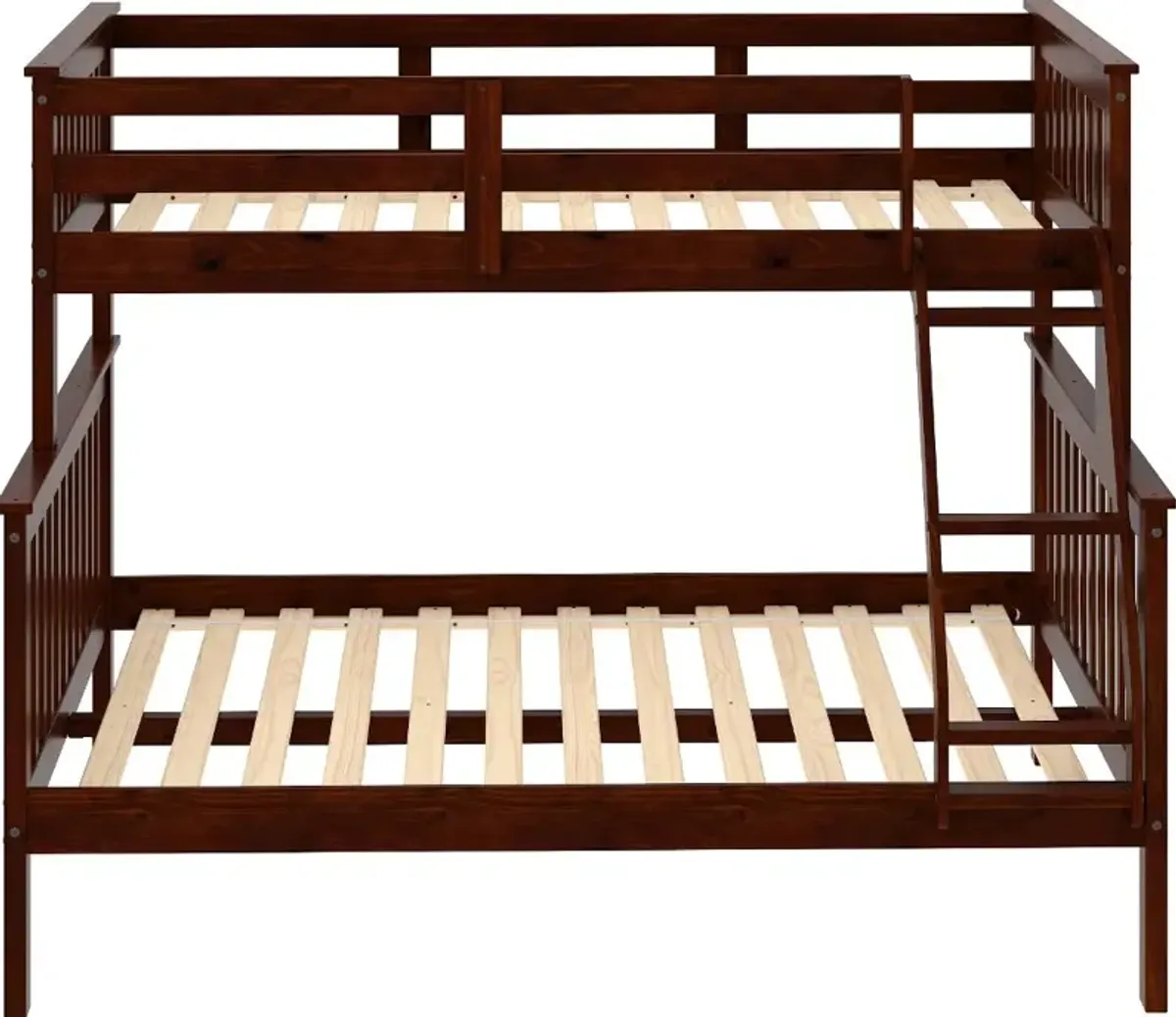 Dark Cappuccino Brown Twin-over-Full Bunk Bed - Craftsman