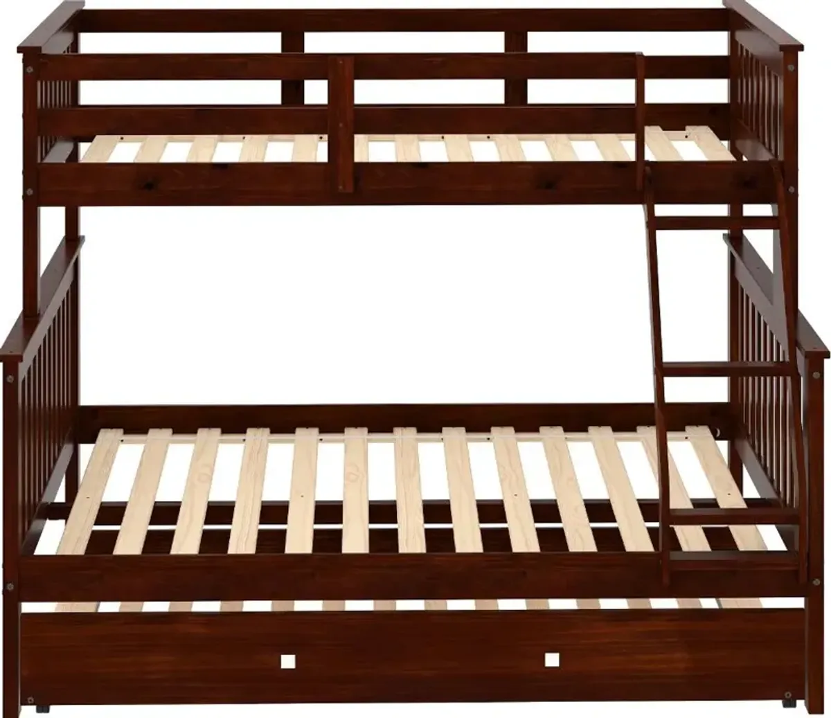 Dark Cappuccino Brown Twin-over-Full Bunk Bed - Craftsman