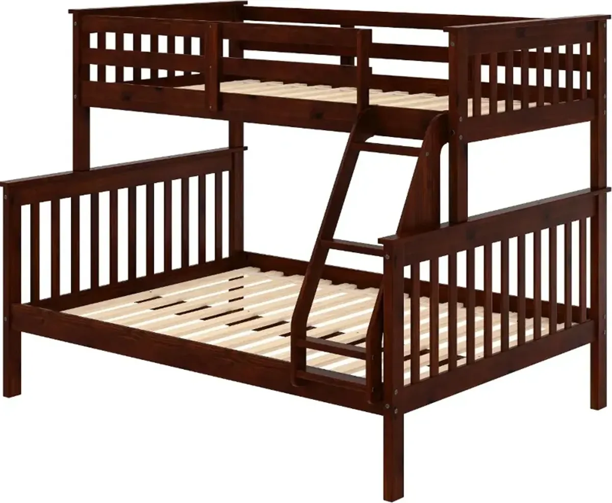 Dark Cappuccino Brown Twin-over-Full Bunk Bed - Craftsman