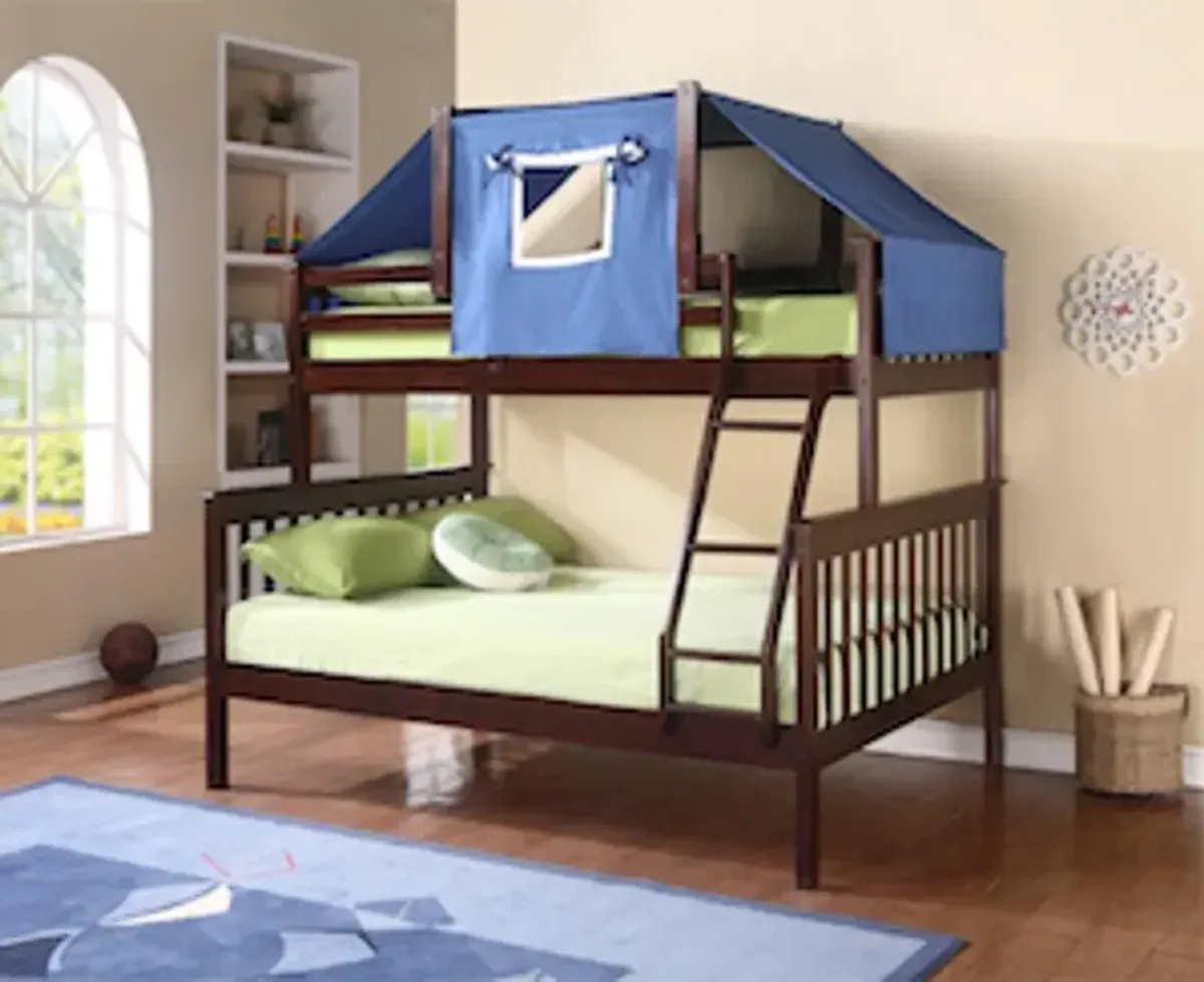 Dark Cappuccino Brown Twin-over-Full Bunk Bed - Craftsman