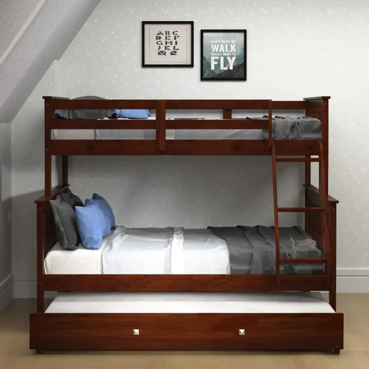 Dark Cappuccino Brown Twin-over-Full Bunk Bed - Craftsman