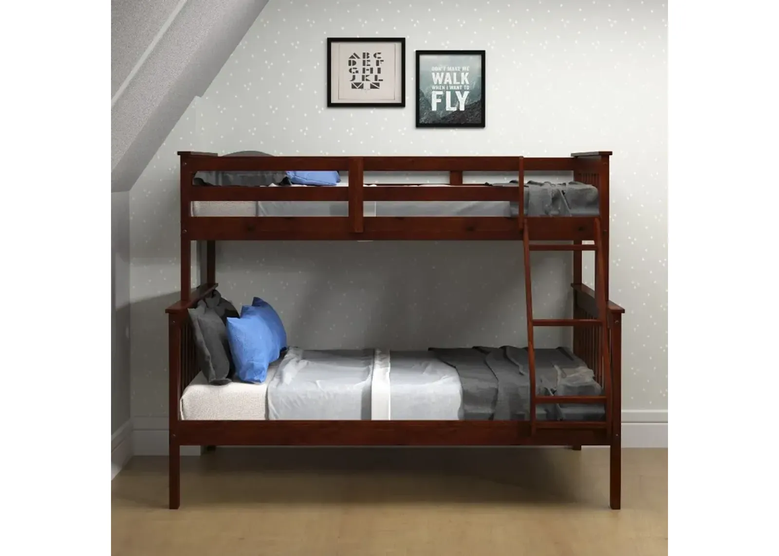 Dark Cappuccino Brown Twin-over-Full Bunk Bed - Craftsman