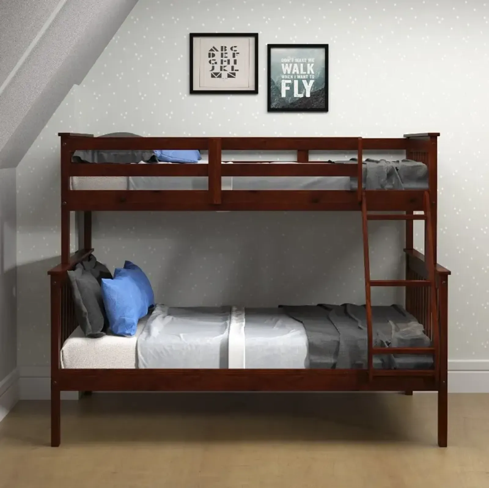 Dark Cappuccino Brown Twin-over-Full Bunk Bed - Craftsman