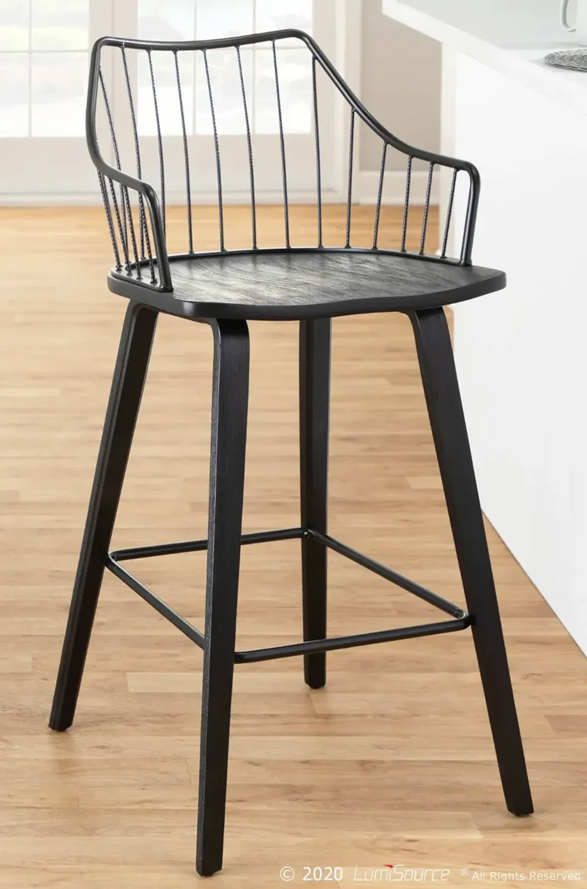 Winston Black Counter Stool