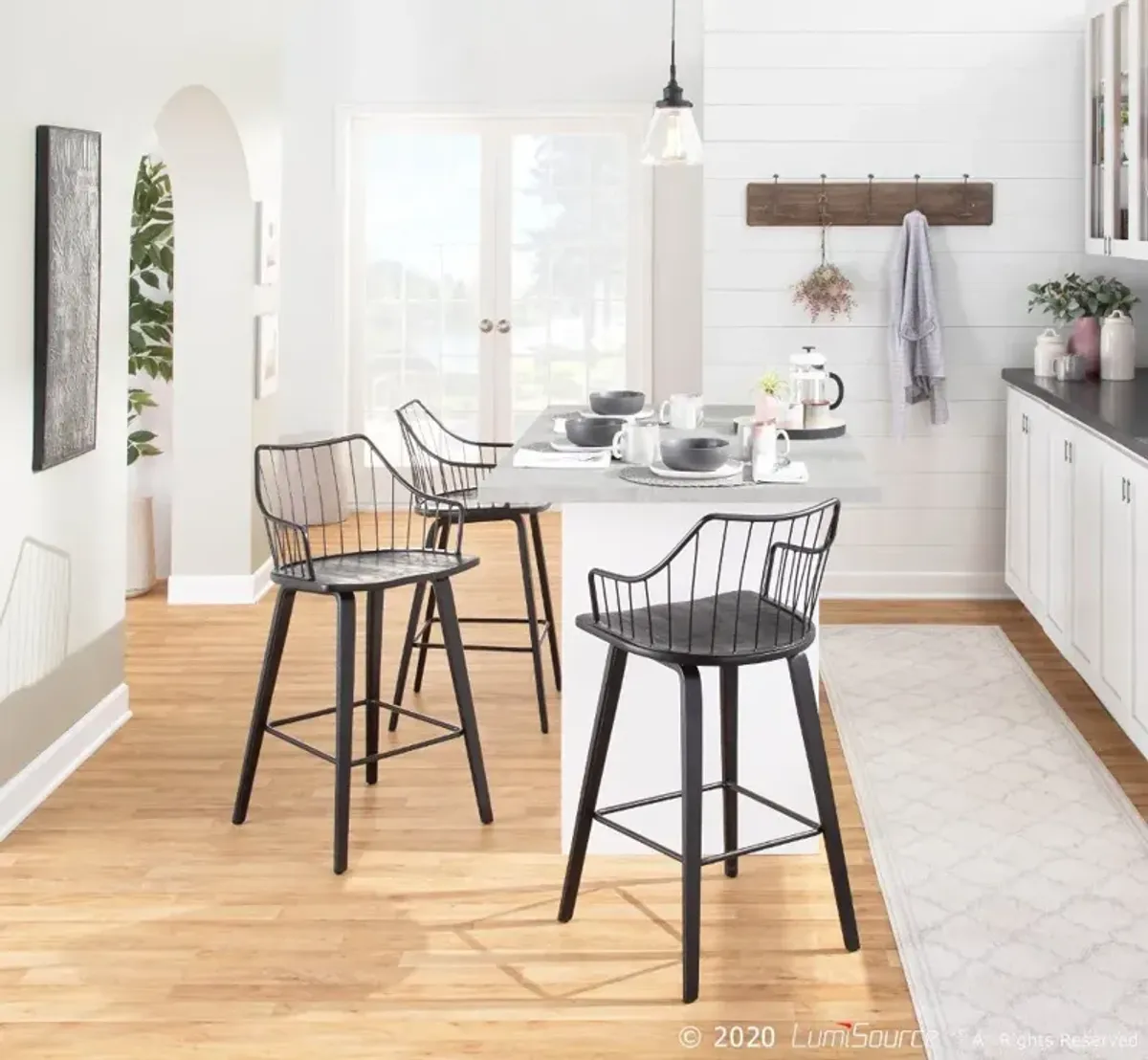 Winston Black Counter Stool