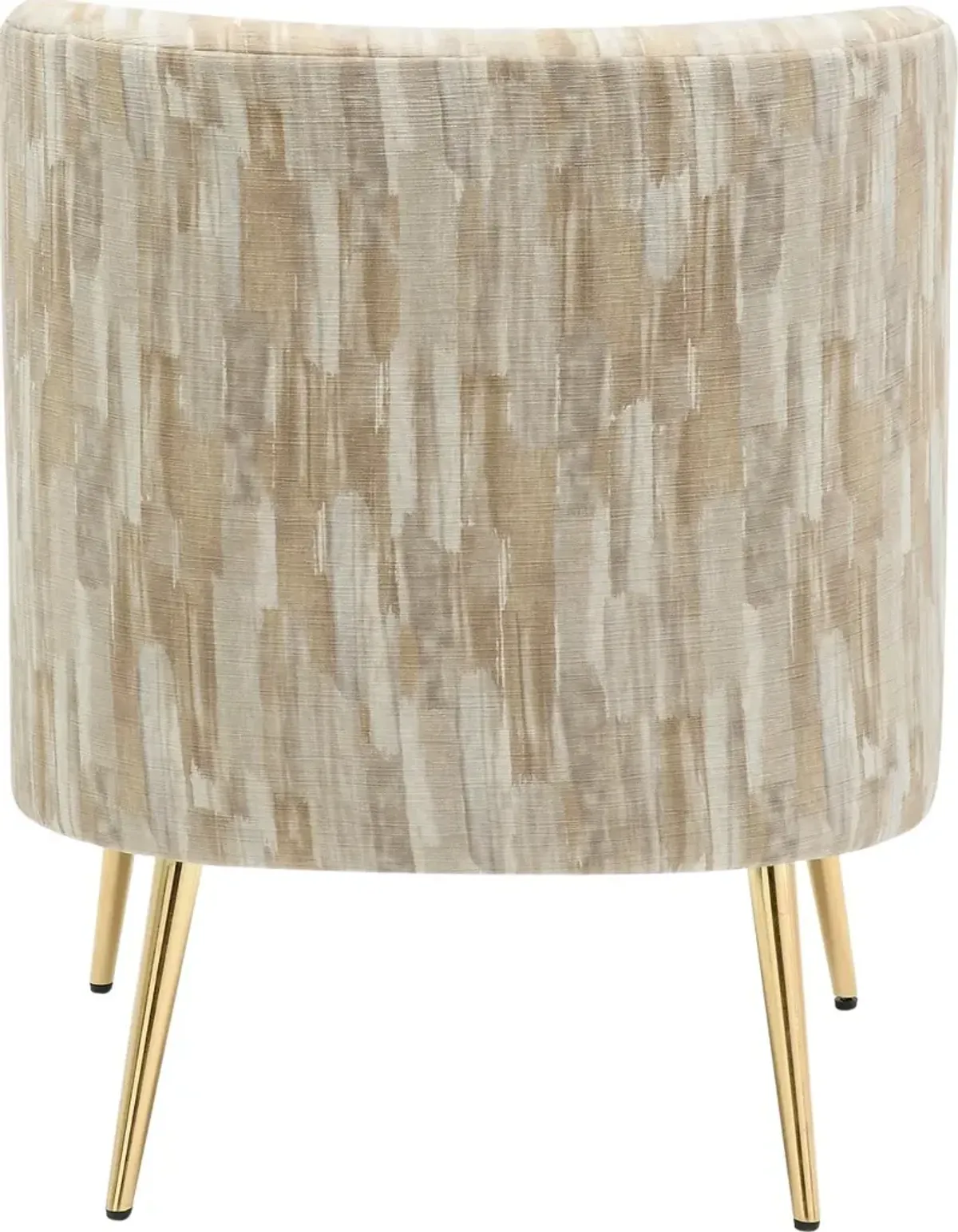 Contemporary Light Brown Slipper Chair with Gold Legs - Luna