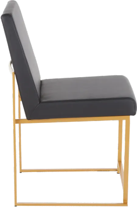 Fuji Black and Gold Dining Chairs, Set of 2