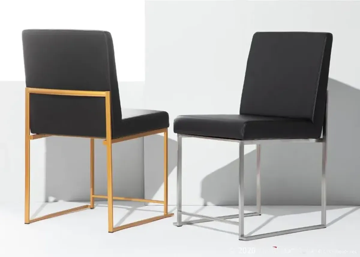 Fuji Black and Gold Dining Chairs, Set of 2