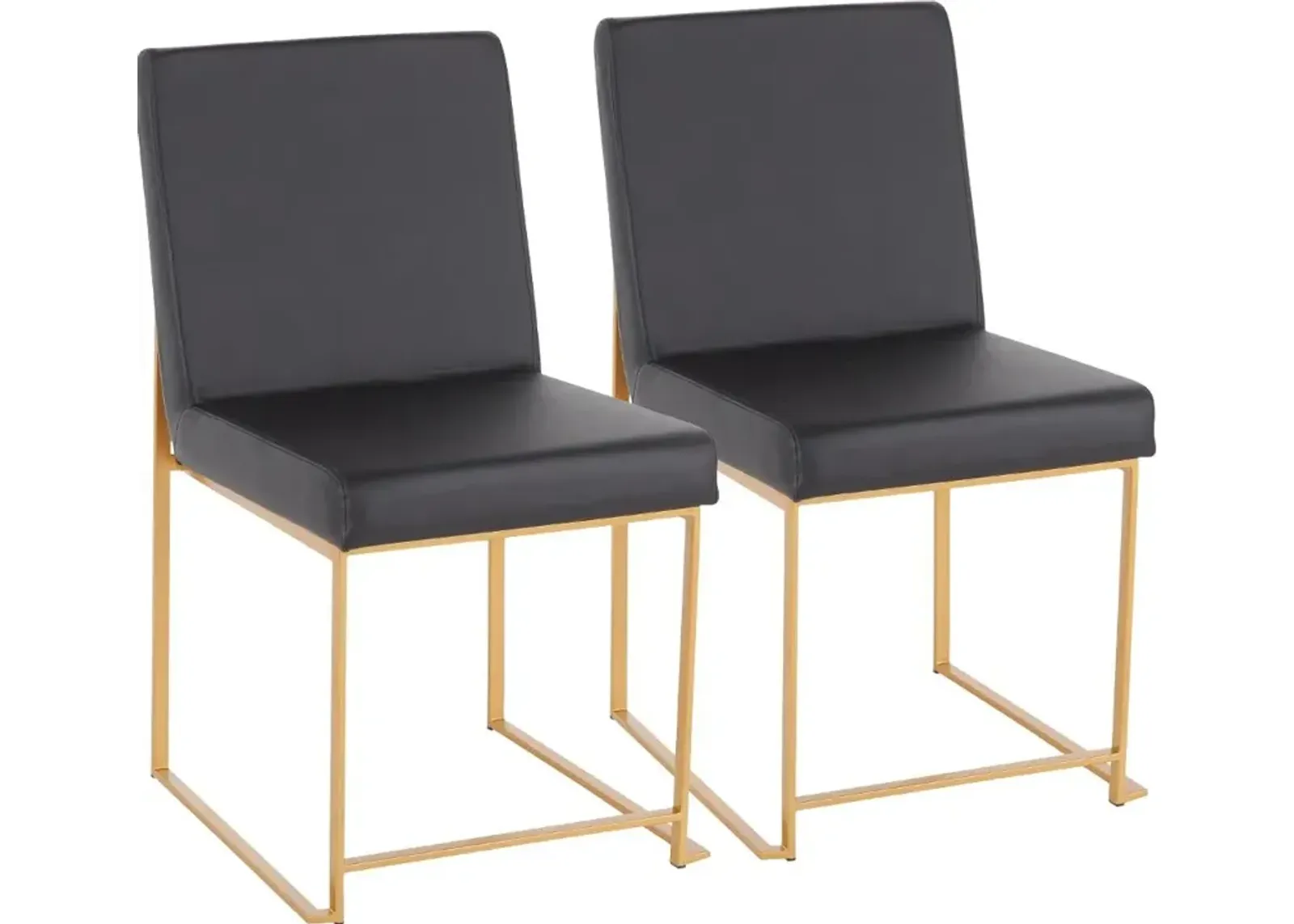 Fuji Black and Gold Dining Chairs, Set of 2