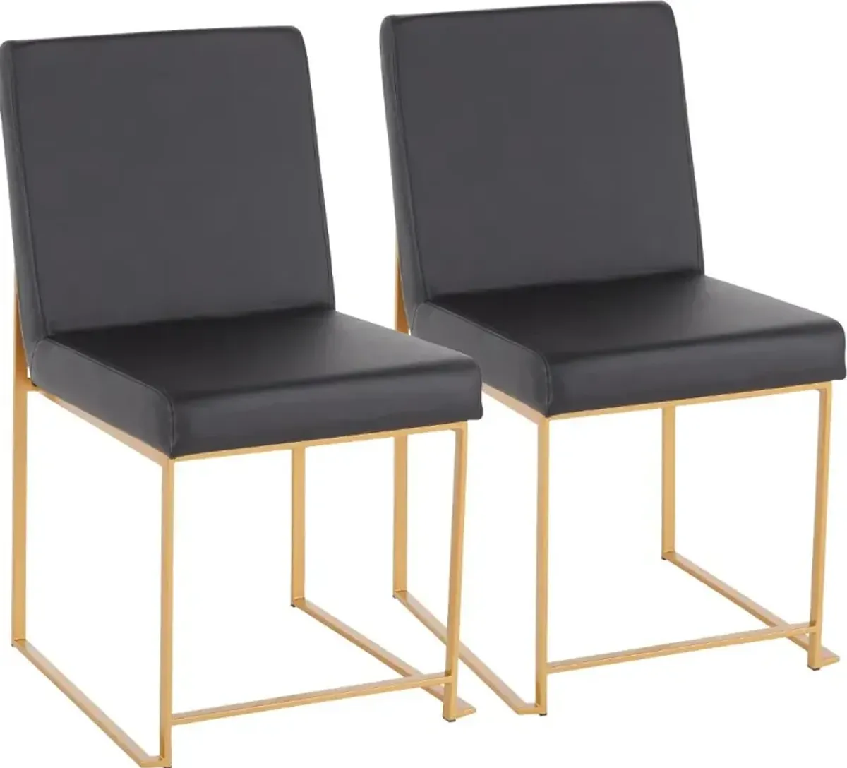 Fuji Black and Gold Dining Chairs, Set of 2