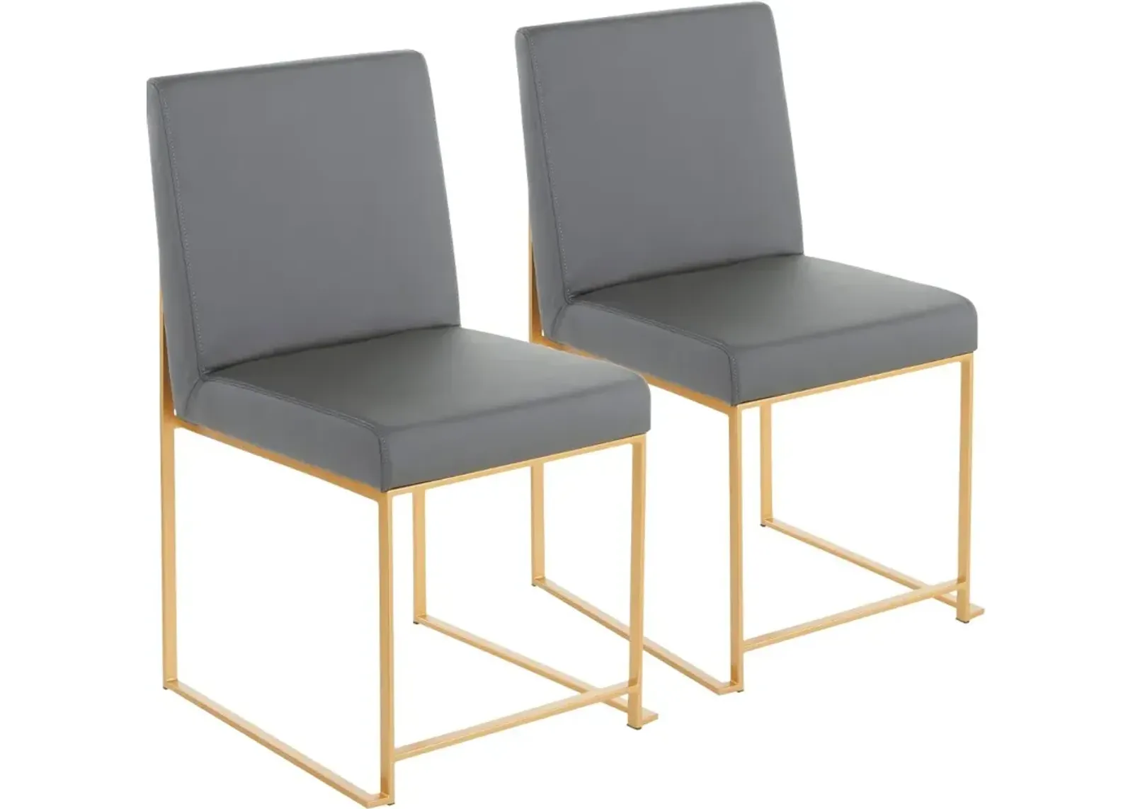 Fuji Gray and Gold Dining Chairs, Set of 2