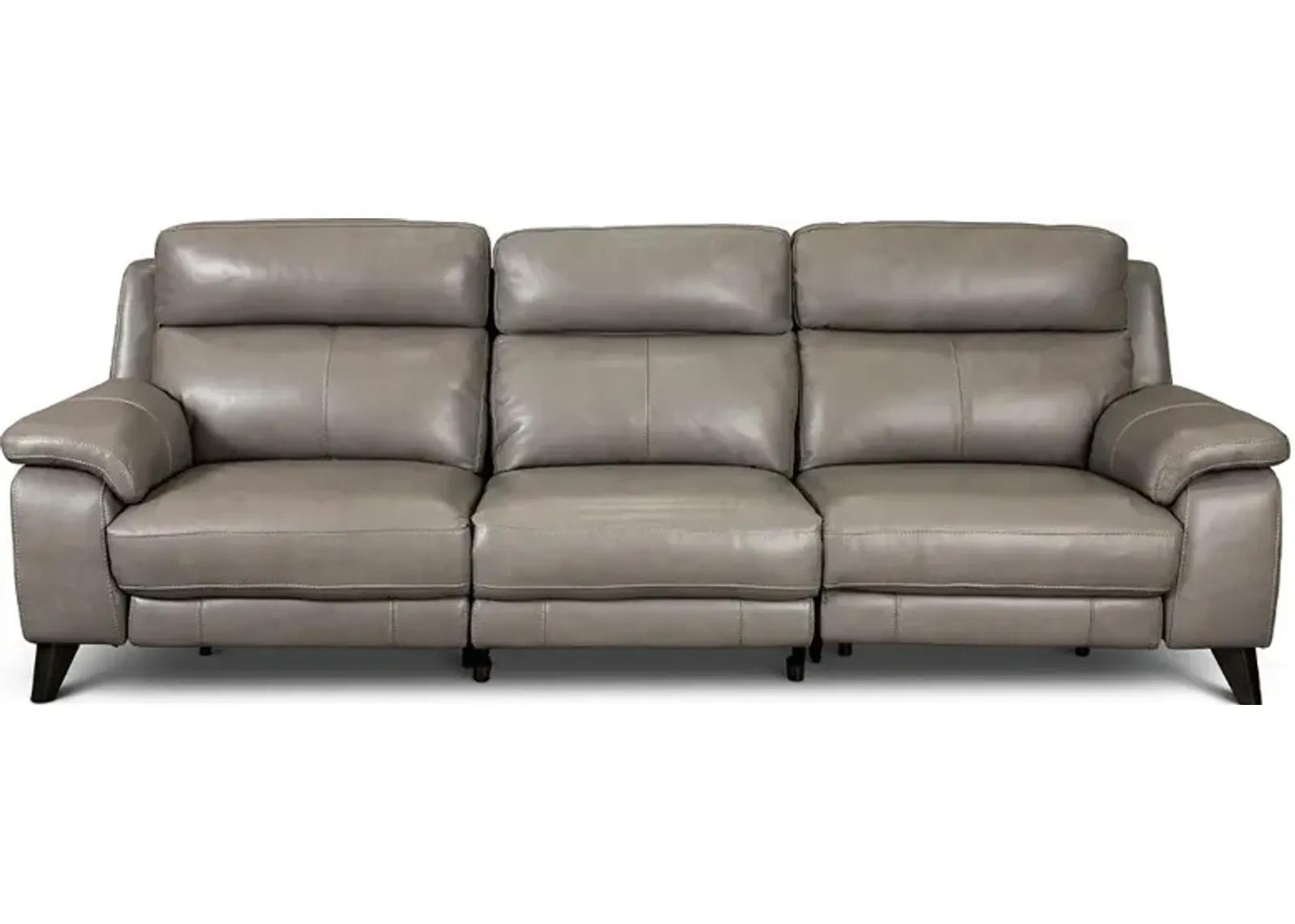 Venice Gray Leather-Match 3-Seat Power Reclining Sofa