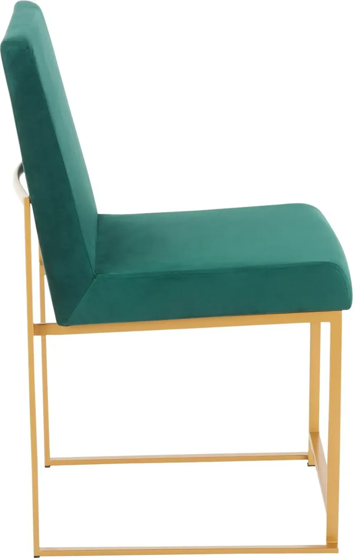 Fuji Green and Gold Dining Chairs, Set of 2