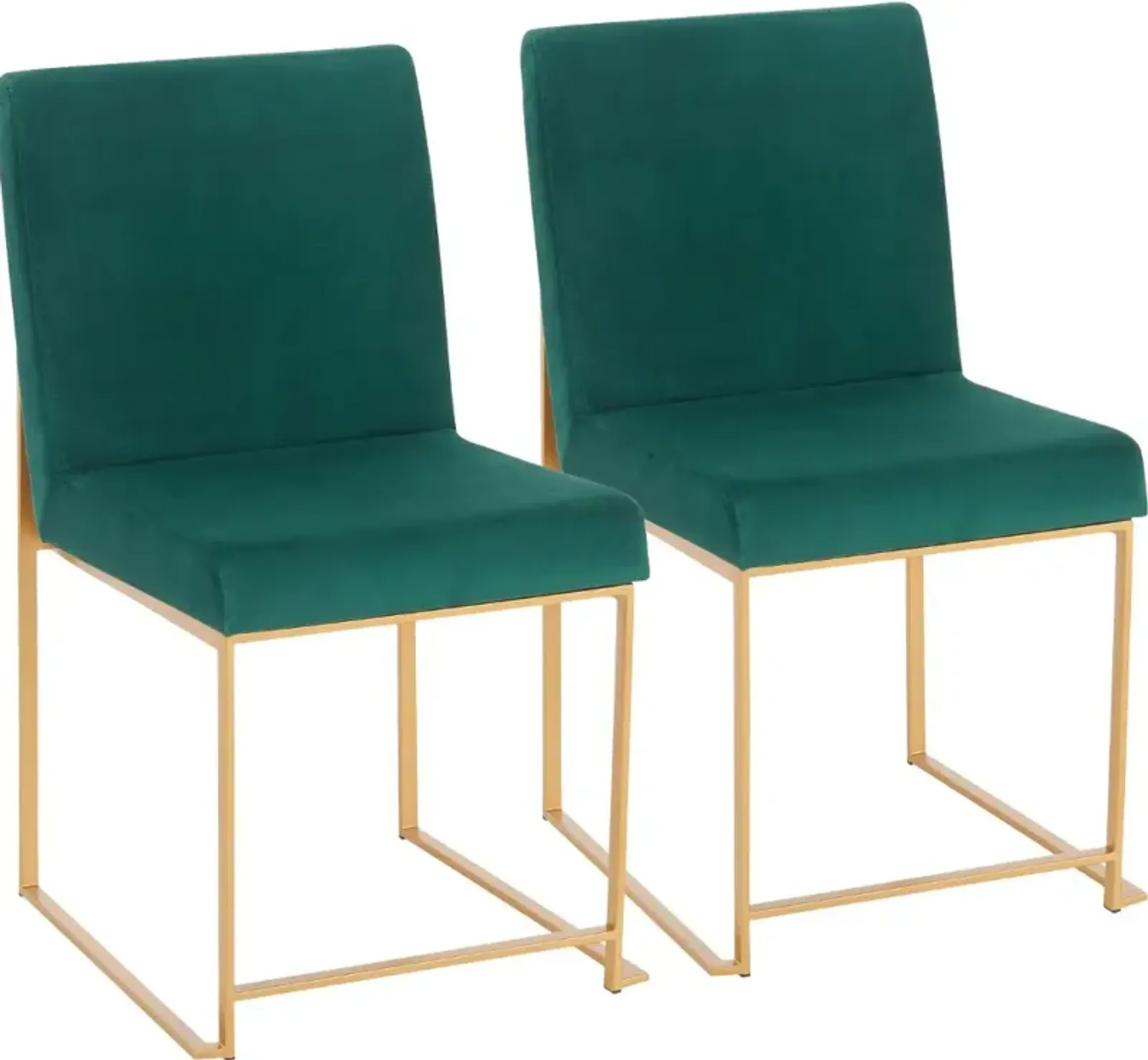 Fuji Green and Gold Dining Chairs, Set of 2