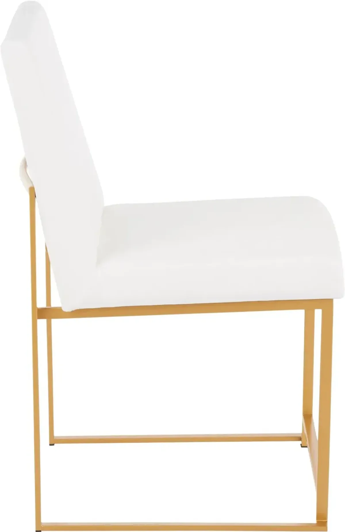 Fuji White and Gold Dining Chairs, Set of 2