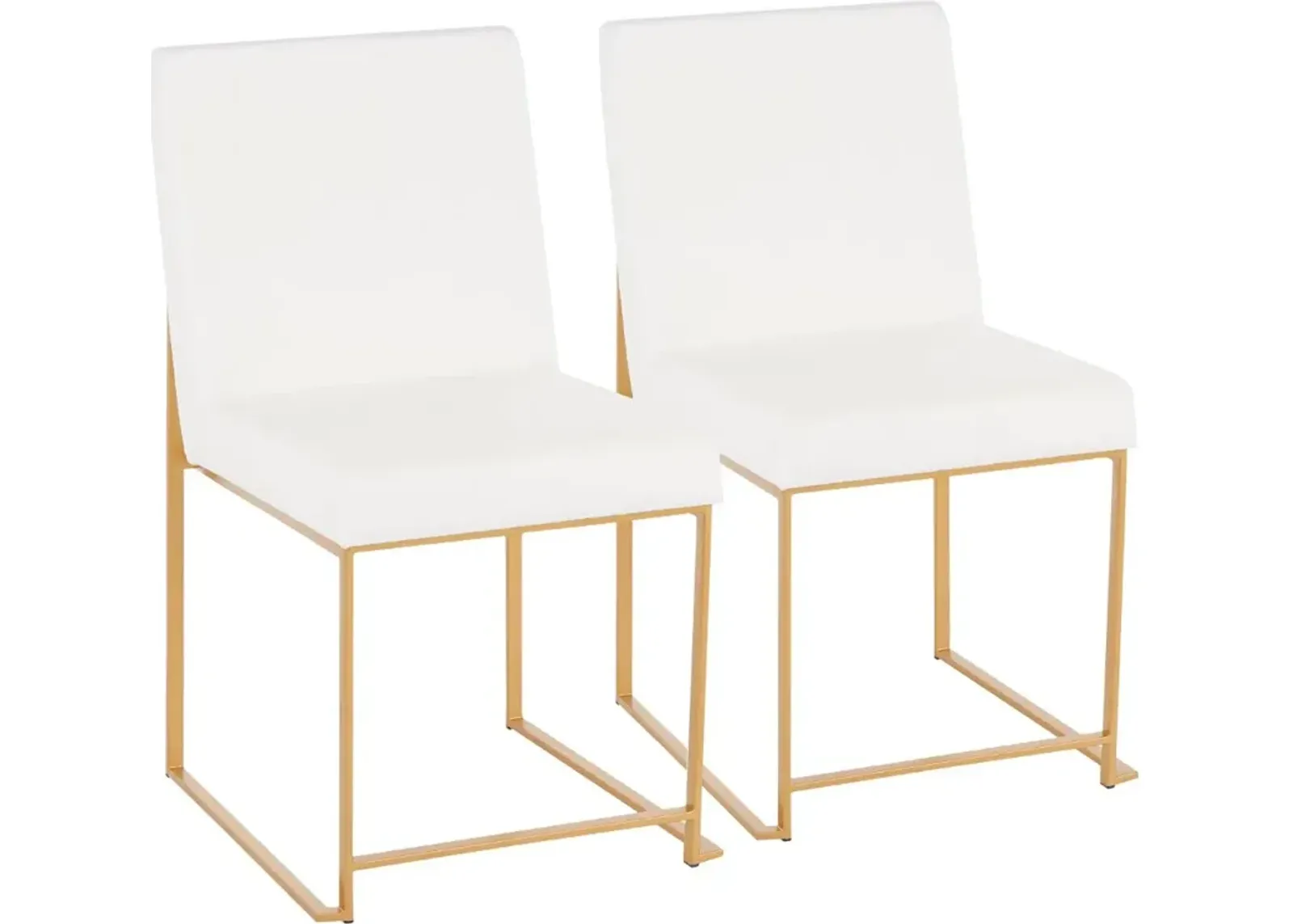 Fuji White and Gold Dining Chairs, Set of 2