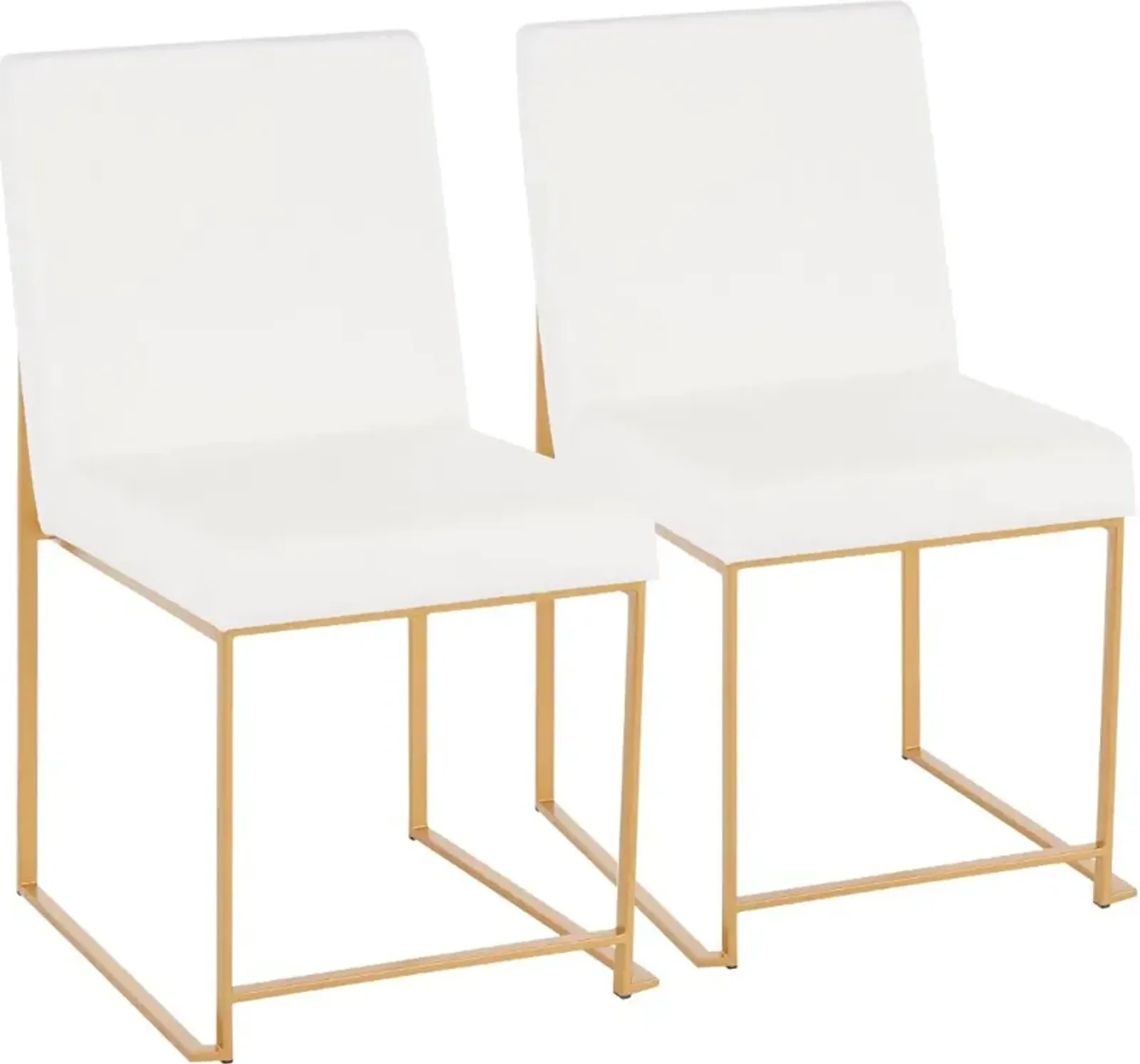 Fuji White and Gold Dining Chairs, Set of 2