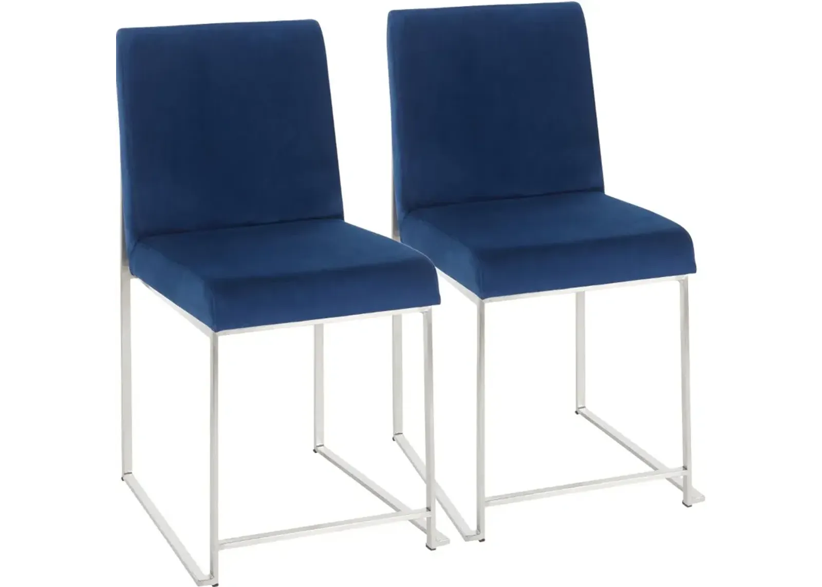 Fuji Blue and Silver Dining Chairs, Set of 2