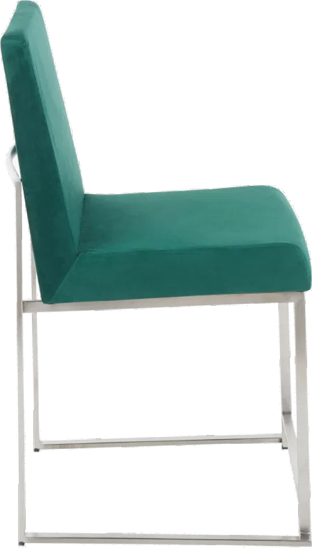 Fuji Green and Silver Dining Chairs, Set of 2