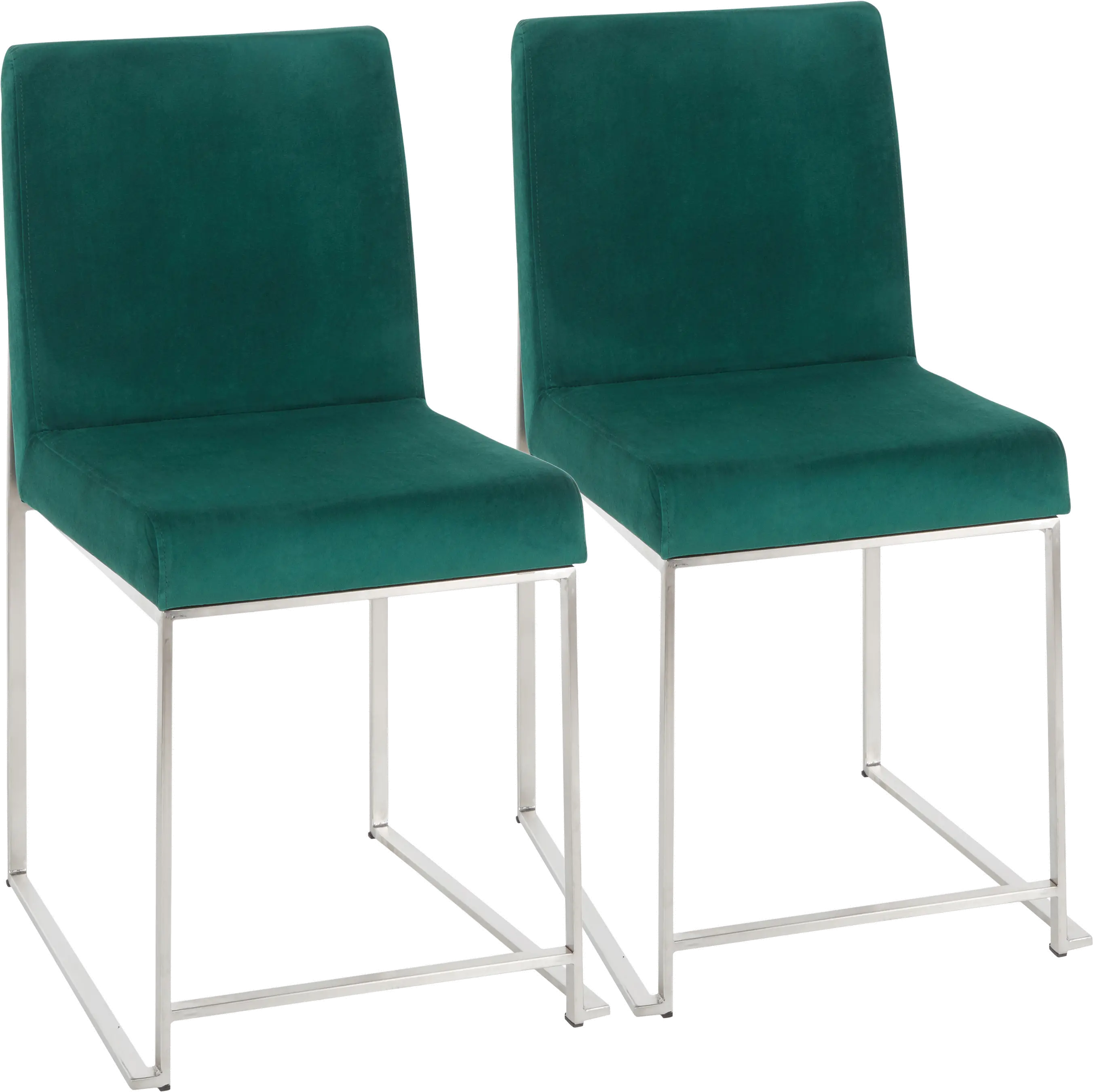 Fuji Green and Silver Dining Chairs, Set of 2