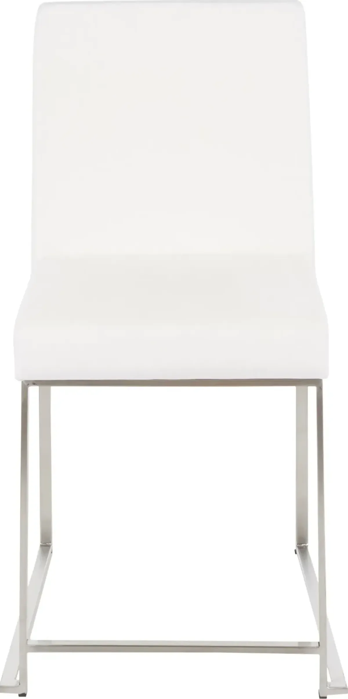 Fuji White and Silver Dining Chairs, Set of 2