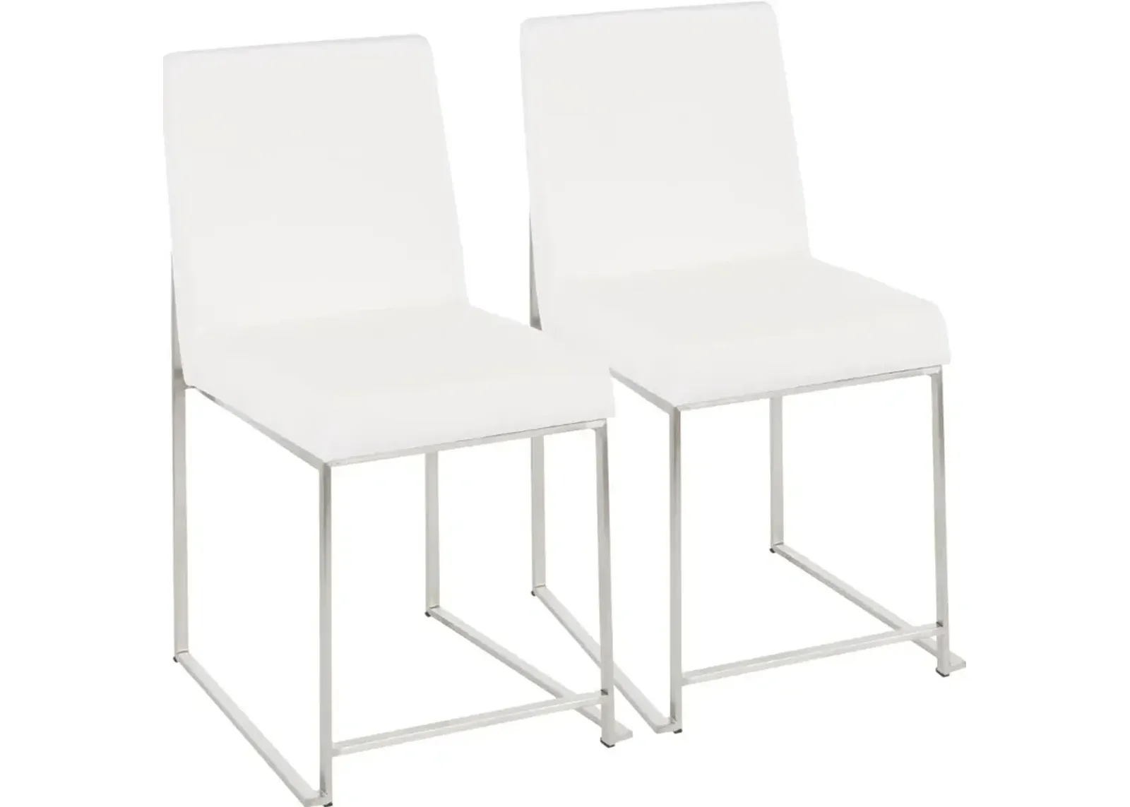 Fuji White and Silver Dining Chairs, Set of 2