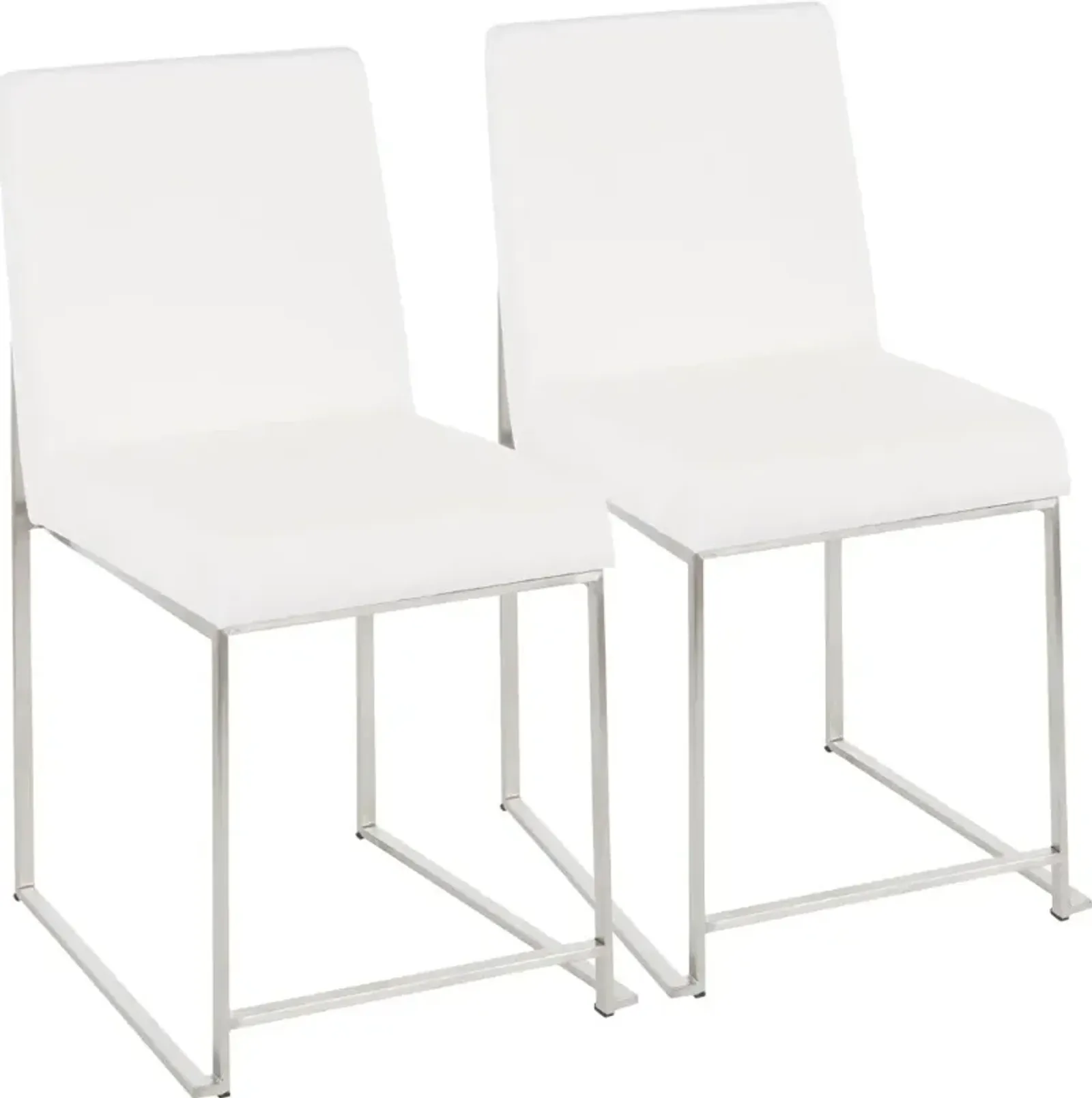 Fuji White and Silver Dining Chairs, Set of 2