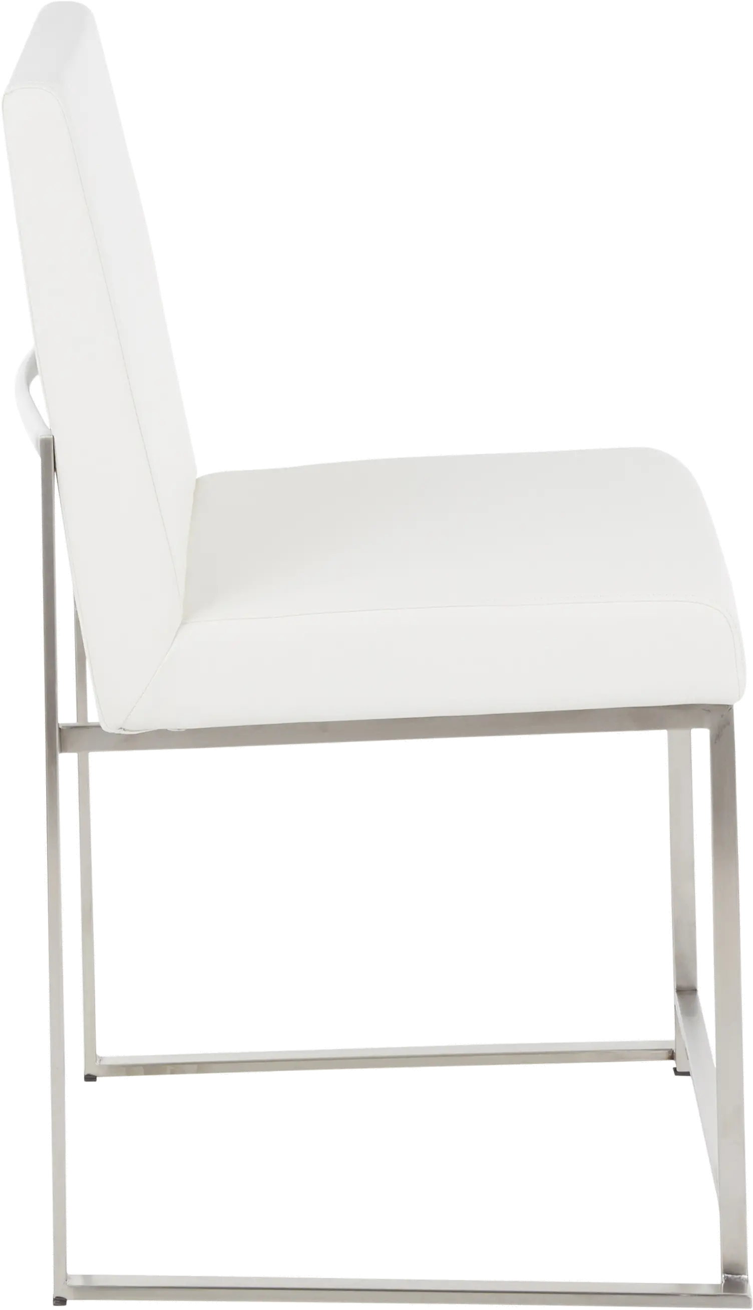 Fuji White and Silver Leather Dining Chairs, Set of 2