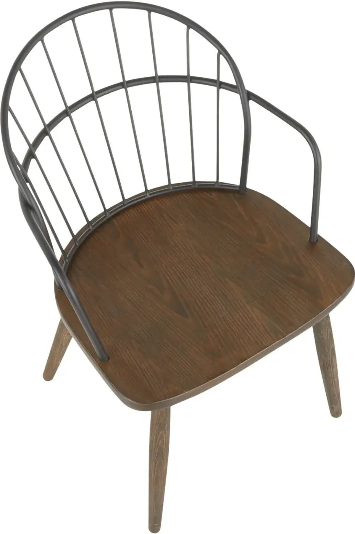 Walnut and Black Industrial Chair