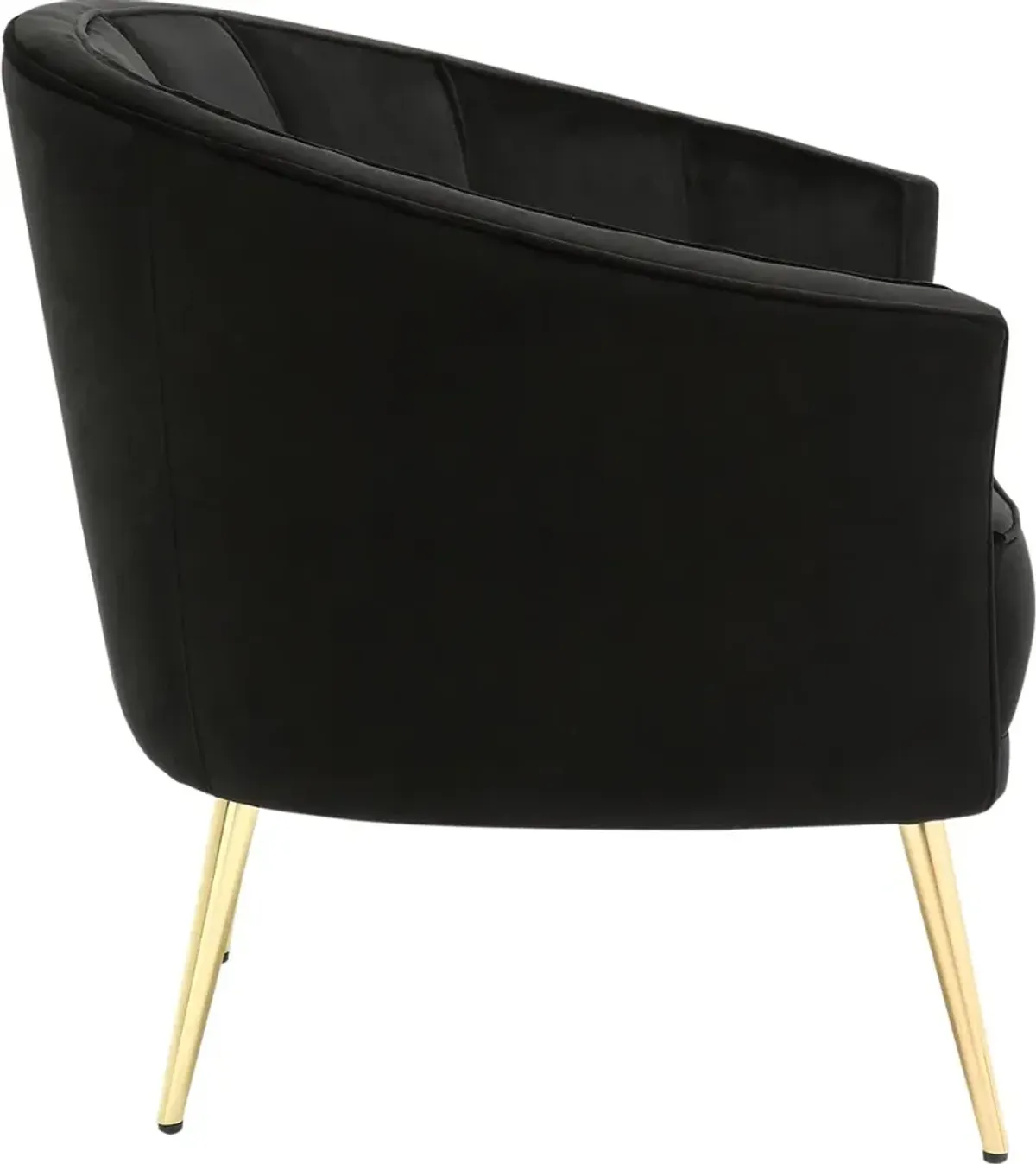 Tania Black Velvet Glam Accent Chair