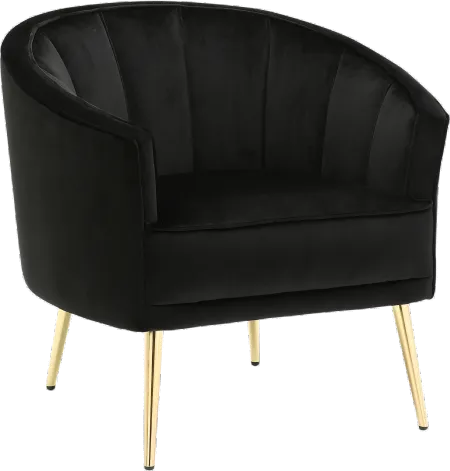 Tania Black Velvet Glam Accent Chair