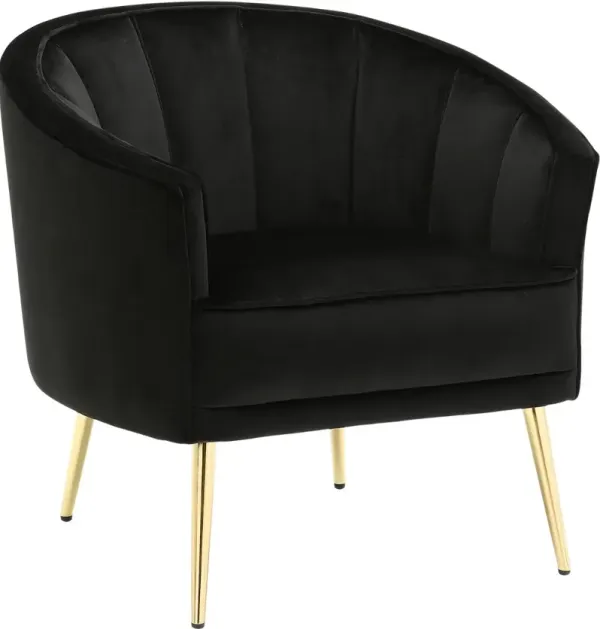 Tania Black Velvet Glam Accent Chair