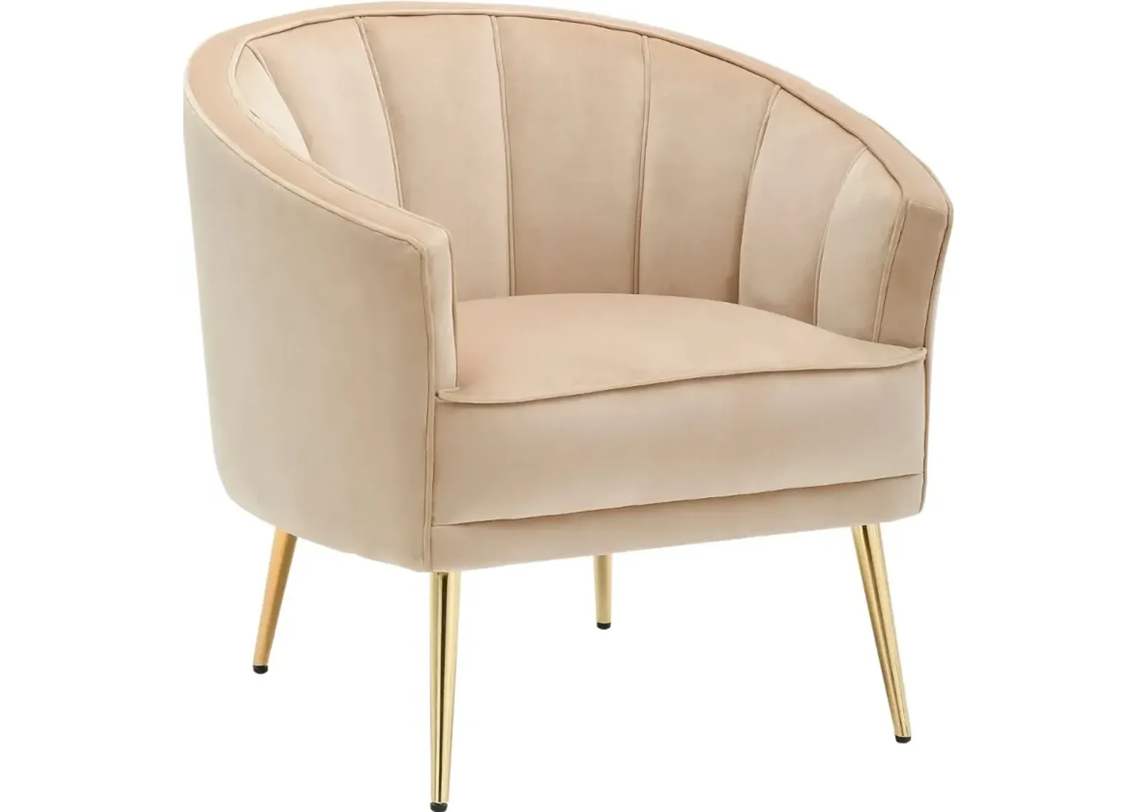 Tania Champagne Velvet Glam Accent Chair