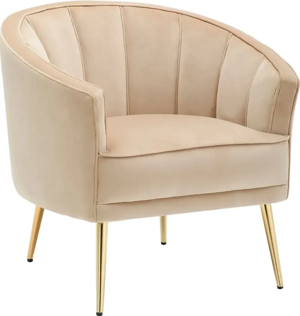 Tania Champagne Velvet Glam Accent Chair