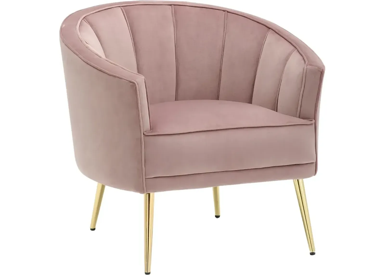 Tania Blush Pink Velvet Glam Accent Chair