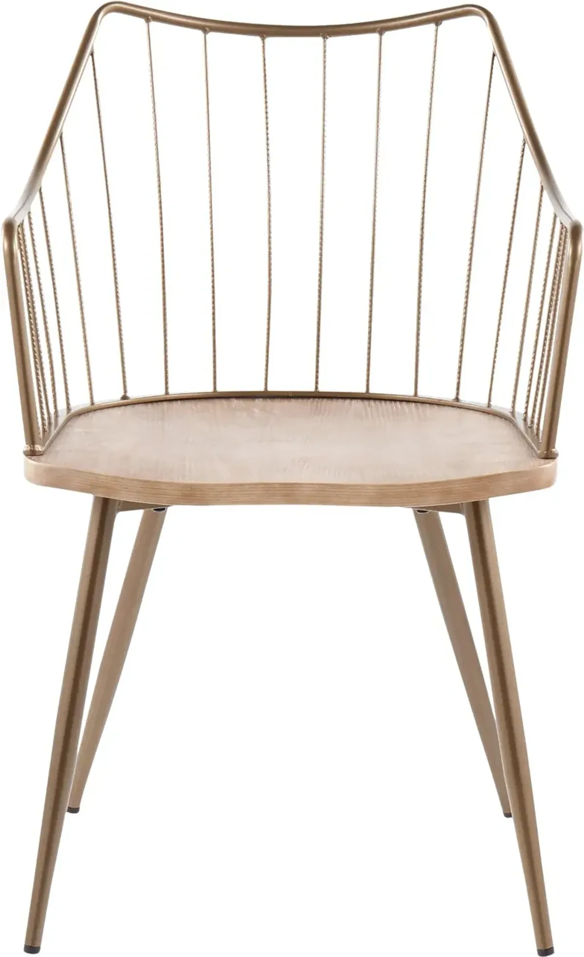 Winston Farmhouse Copper Metal and White Washed Wood Chair