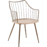 Winston Farmhouse Copper Metal and White Washed Wood Chair