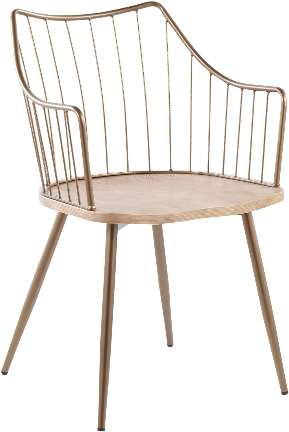 Winston Farmhouse Copper Metal and White Washed Wood Chair