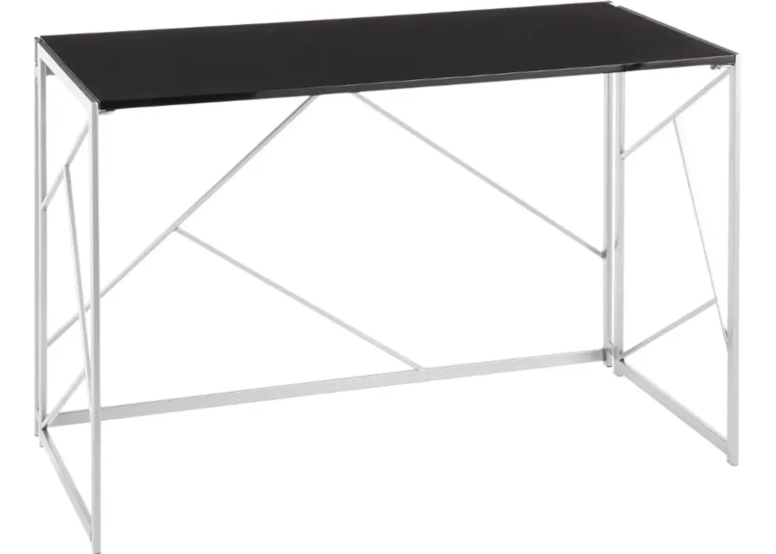 Contemporary Silver and Black Office Desk - Folia