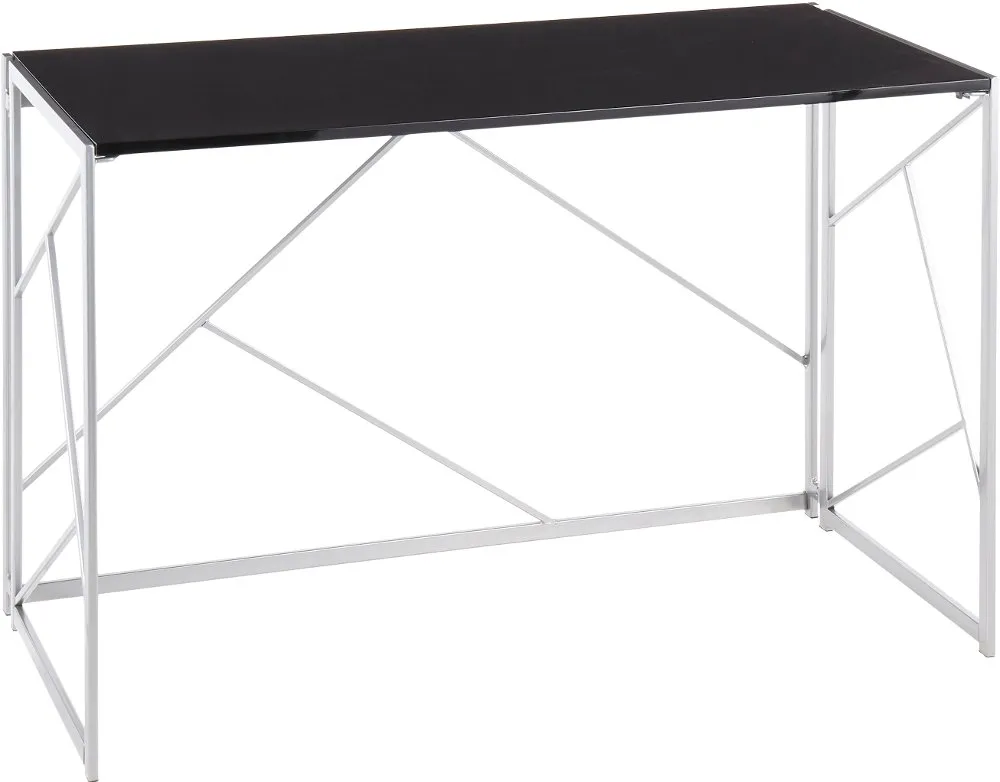 Contemporary Silver and Black Office Desk - Folia