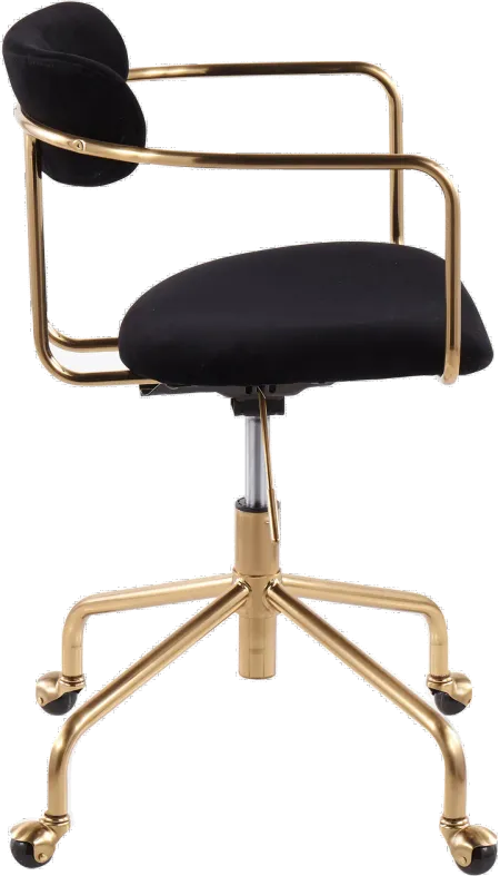 Black Velvet Office Chair - Demi
