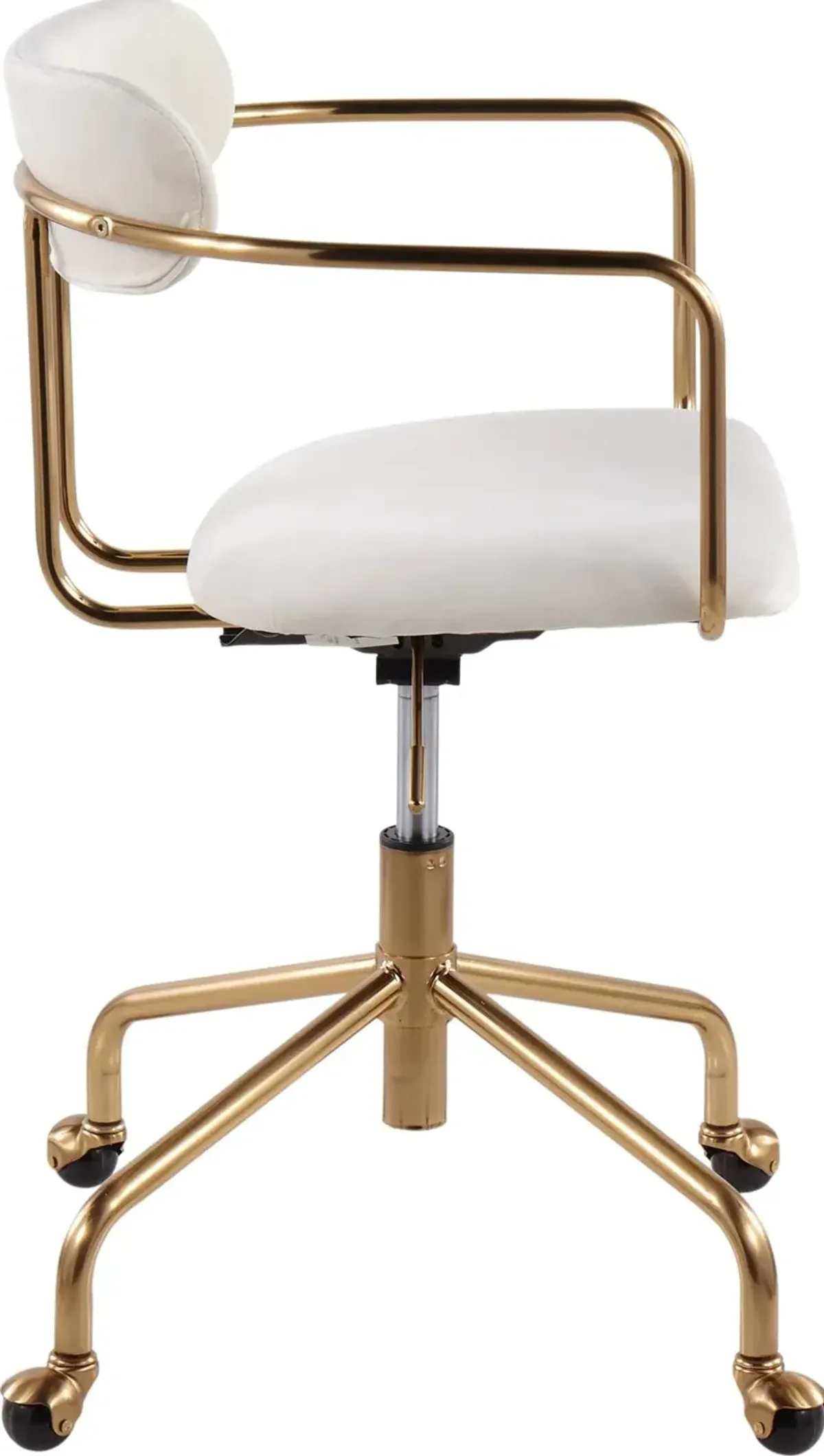 Cream Velvet Office Chair - Demi