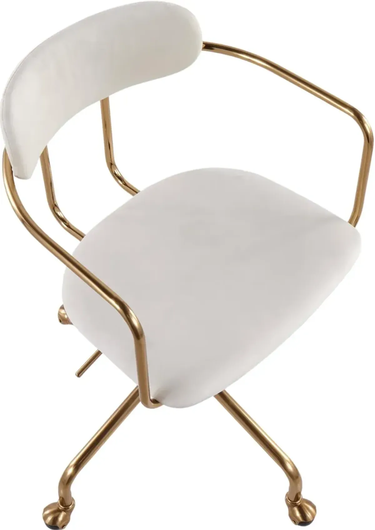 Cream Velvet Office Chair - Demi